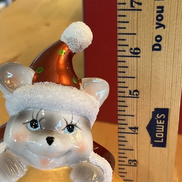 MOUSE LUMINARY Christmas Holiday Ornament WITH FLAMELESS CANDLE Tested Works - Picture 10 of 13